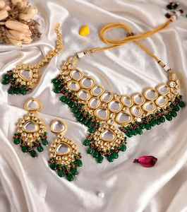 Premium Quality Kundan Set <b>Long</b> Back Side <b>Chain</b> <b>Necklace</b> Traditional Women Jewelry for Wedding Party Wear Elegant Design - Product Image 4