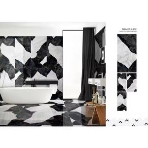 Azulejos de pared negros antideslizantes de terrazo rústico indio de 600x1200mm, azulejos de suelo de madera vitrificada pulida de porcelana, fábrica de uso Interior - Product Image 3