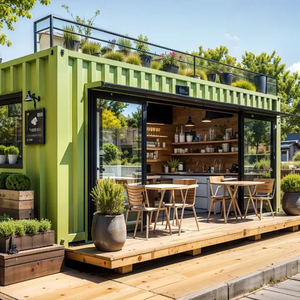 Tienda de Celebridades de Internet, Puesto de Venta Ambulante Comercial Estilo Contenedor, Cafetería Verde - Product Image 5