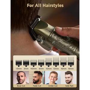 Tondeuse à cheveux sans fil professionnelle, kit de toilettage électrique pour hommes, pour cheveux, barbe, corps, nez, visage, IPX7, USB, US, pour camping-car - Product Image 6