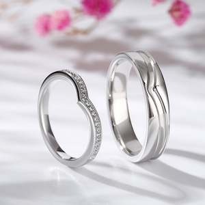 แหวนคู่ปรับขนาดได้ เจลูเลีย เงินสเตอร์ลิง ดีไซน์ปีกเคลือบโรเดียม - Product Image 6