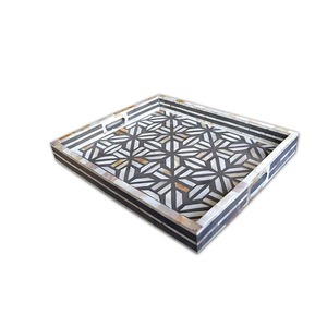 Bandeja de servicio de madreperla hecha a mano rústica elegante y moderna para restaurantes y hoteles, bandeja de servicio de alta calidad - Product Image 4