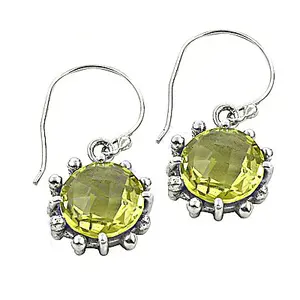 Boucles d'oreilles pendantes et clous en argent 925 avec pierre précieuse en quartz citrine, bijoux tendance pour femmes, cadeau pour fiançailles, plaqué or rose - Product Image 3