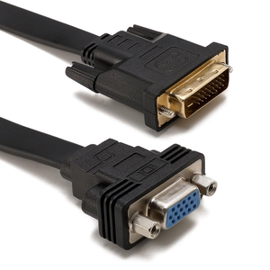Hoạt Động DVI-<span class=keywords><strong>D</strong></span> Kép Liên Kết 24 + 1 Nam Để VGA Nữ Video Với Flat <span class=keywords><strong>Cable</strong></span> Adapter Chuyển Đổi - Product Image 2