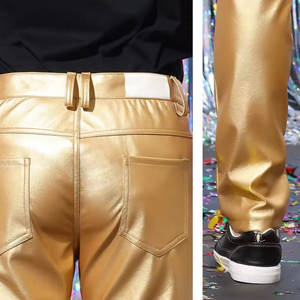 Pantalones de cuero de color sólido para exteriores, ropa informal, pantalones de cuero para hombre, pantalones de cuero superventas - Product Image 6