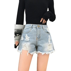 2025 Premium Washed Women's Shorts New Distressed Denim Shorts Customize Stylish Summer Jeans Shorts for Women - Product Image 6