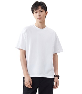 เสื้อยืดคุณภาพสูงแบบเรียบ ไซส์ใหญ่สำหรับผู้ชาย ขายส่ง เสื้อยืดผู้ชายผ้าฝ้าย 100% สกรีนโลโก้ตามสั่ง - Product Image 2