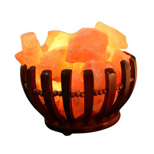 Lampe au sel naturel de l'Himalaya sculptée pour décoration intérieure moderne avec base en bois, artisanat de style amoureux, beau design de panier - Product Image 5