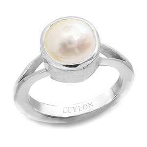 Anillo de Plata Zoya con Perla del Mar del Sur de Ceilán de 4.8 quilates y 5.25 ratti - Product Image 1
