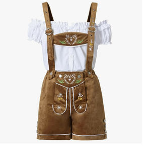 Dernier design Lederhosen Wear Shorts bavarois pour femmes Damen Trachten Oktoberfest Shorts pour femmes - Product Image 1