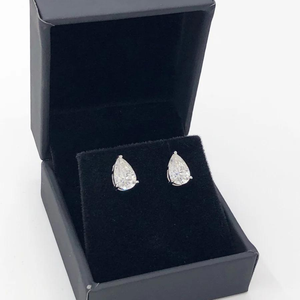 Boucles d'oreilles en diamant naturel de luxe Clous d'oreilles en argent sterling 925 avec diamant solitaire - Product Image 4