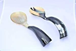 Cuillères à corne de buffle faites à la main Capacité de 15ml pour faizacraft - Product Image 3