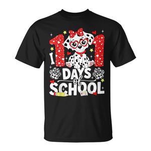 Camiseta con diseño de perro dámileno lindo de 100 días para niñas, camiseta promocional de 100 días de clases - Product Image 1