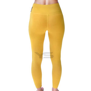 Mallas de Yoga de cintura alta para mujer de alta calidad, Color sólido personalizado, Spandex, estiramiento en cuatro direcciones para deportes, gimnasio, Fitness - Product Image 6