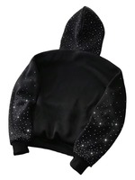 Kristal İşlemeli Polar Kapüşonlu Üniseks Kışlık Kazak Rhinestone Sanat Eseri Sokak Modası Toptan Moda %100 Pamuk Özel Logo