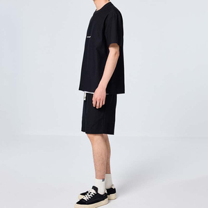 100%Cotton <b>Knitted</b> Man Two Piece Short <b>Sets</b> Plain T Shirt and Shorts Print Logo Summer Casual Clothing Men's <b>Sets</b> - Product Image 5