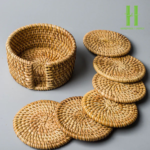 HOT SELLER <b>Placemat</b> Pad Coasters Kitchen Table Mats Rattan coaster Bowl Mats Padding Mat Insulation Pad <b>Round</b> <b>Placemats</b> - Product Image 5