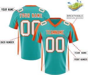 Conjunto de camiseta de fútbol americano totalmente personalizable, manga corta con nombres de jugadores, números, logotipos de equipos impresos de talla grande disponibles - Product Image 2