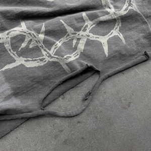 Camisetas de manga larga de cuello alto de gran tamaño de lana con cremallera de invierno con serigrafía personalizada de alta calidad Unisex Vintage rasgado - Product Image 4