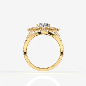14K <b>Gold</b> Moissanite Diamond <b>Cocktail</b> <b>Ring</b> Portuguese Cut Elegant Portuguese Cut Moissanite Diamond <b>Cocktail</b> 14K <b>Gold</b> <b>Ring</b> - Product Image 5
