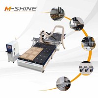 Routeur CNC de nesting MS8-2180 ATC avec broche GDZ 9KW, commande LNC et changeur d'outils linéaire à 12 stations pour la découpe du bois