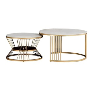 Mesa de centro de hierro moderno brillante dorado, exportador mayorista, proveedor de diseño ajustable personalizado, India - Product Image 4