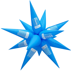Globos de Fiesta Estrella Multipunta Azul Neón de 67 cm, Bolsa de 12 Unidades - Product Image 2