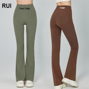 RUIQUWIN OEM fesses levage femmes vêtements de sport Gym taille haute pantalon évasé doux évasé jambes larges Yoga Fitness pantalon - Product Image 1