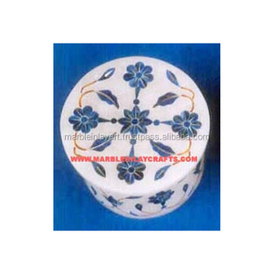 Boîtes d'incrustation rondes en marbre - Product Image 1