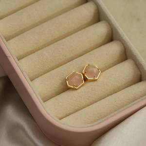 8mm <b>Rose</b> <b>Quartz</b> Stud <b>Earring</b> 925 Sterling Silver Prong Setting Handmade Fashionable October Birthstone Jewelry for Gift - Product Image 4