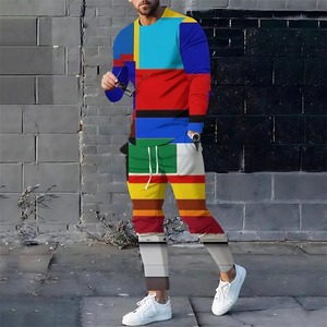 Printemps et automne costume de sport pour hommes sweat à capuche doublé polaire + pantalons de survêtement 2 ensembles étiquette en cuir broderie vêtements pour hommes - Product Image 3