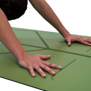 Tapis en caoutchouc arqué personnalisé uni et écologique imprimé ligne de corps en relief forme de pilule ovale tapis de Yoga pliant épais en PU - Product Image 3