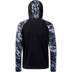 Sudadera con capucha de pesca de rendimiento para hombre al por mayor protección UV de secado rápido en blanco 100% poliéster UPF50 camisa de pesca con capucha deportes al aire libre - Product Image 2