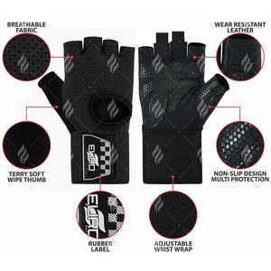 Gants de sport respirants et ventilés à demi-doigts, avec paume rembourrée antidérapante en maille, pour entraînement en salle de sport, unisexe, vente en gros - Product Image 6