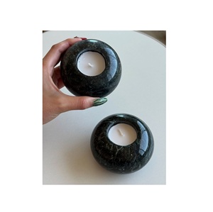 ที่ใส่เทียนหินอ่อนทำมือ - ทนความร้อนและทนทาน ของตกแต่งบ้านสำหรับเทศกาลอีสเตอร์ เหมาะสำหรับบ้านพักตากอากาศหรูหราและเป็นของขวัญ - Product Image 1