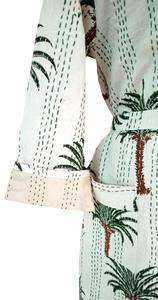 <b>Indian</b> Handmade Kantha Stitch Robe Soft Cotton Floral Printed Kimono Throw Women's Long Dress <b>Top</b> Bath Spa Plus Size Wholesale - Product Image 5