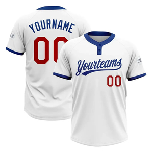 Venta caliente personalizado sublimado camisetas de béisbol patrón sólido dos botones béisbol Softball desgaste tallas grandes logotipo frontal colocación - Product Image 5