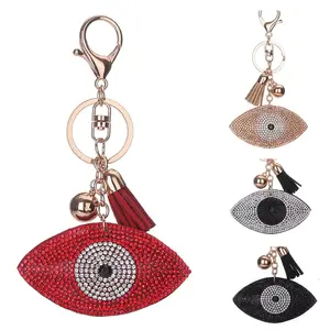 2022 Fashion key chain rhinestone evil's eye key wallet bag buckles Fatima pendant car holder keyring keychain