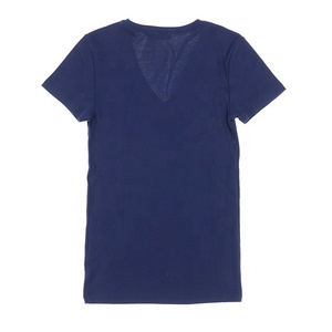 Camiseta de manga media de alta calidad para mujer, 100% algodón ropa informal con cuello en V/poliéster, camisa bordada con logotipo de impresión personalizada - Product Image 2