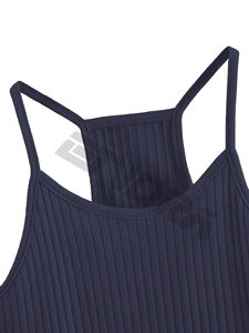 Nueva camisa corta sin mangas con logotipo personalizado liso para mujer, camisas de moda, ropa de mujer 2023 para blusas de mujer - Product Image 3