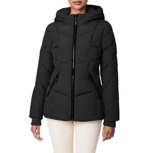 Veste matelassée en toile tricotée pour femmes, automne/hiver, col à capuche, imperméable, coupe-vent, respirante, écologique - Product Image 4