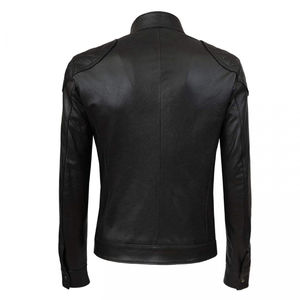 Nouvelle arrivée, veste en cuir véritable pour homme, unie, teinte unie, de haute qualité, veste en cuir d'hiver abordable pour homme - Product Image 2