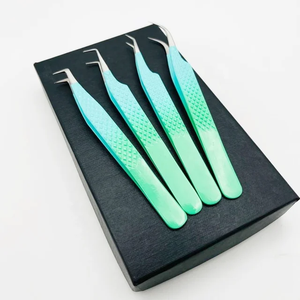 Pince à épiler professionnelle Abonnie en acier inoxydable pour extensions de cils, avec grip en fibre, étiquette privée, 75 45 90 degrés, durable et confortable - Product Image 6