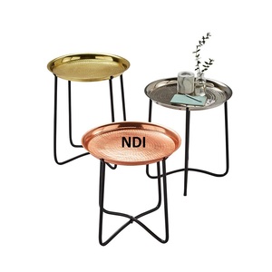Mesa de centro decorativa de metal con acabado antiguo, diseño recién llegado para muebles de sala de estar, mesa de centro de forma redondeada - Product Image 6