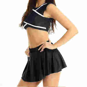 ชุดยูนิฟอร์มเชียร์ลีดเดอร์ผู้หญิงทรงเข้ารูป ขายส่ง รับสั่งทำลายพิมพ์ดิจิทัล ผ้าสแปนเด็กซ์/คอตตอน ราคาถูก ชุดฝึกซ้อม - Product Image 2