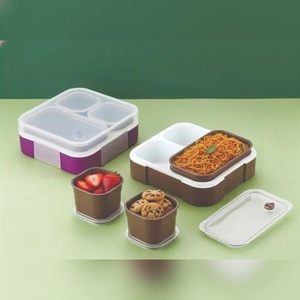 Lonchera Bento Modular de 800 ml con 3 Compartimentos, Libre de BPA, Hermética y a Prueba de Fugas, Contenedor de Alimentos para Niños, Escuela y Oficina - Product Image 1