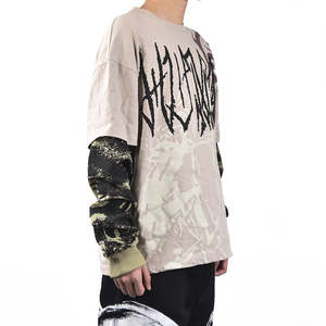 เสื้อยืดผ้าแคนวาสสี100% สำหรับผู้ชายเสื้อสตรีทแบบแห้งเร็วผ้าคอตตอนพิมพ์โลโก้บนหน้าจอตามสั่ง - Product Image 3