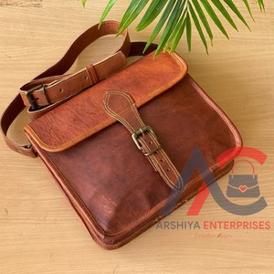 New Handcrafted Genuine Goat Leather Handbag Handcrafted Shoulder <b>Bag</b> <b>for</b> <b>Men</b> & Women Vintage Full Grain Leather Crossbody <b>Bags</b> - Product Image 1