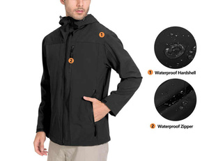 Veste Softshell Imperméable Pour Homme Avec Capuche Réglable Et Vestes Pour Hommes Conception À Fermeture Éclair - Product Image 3