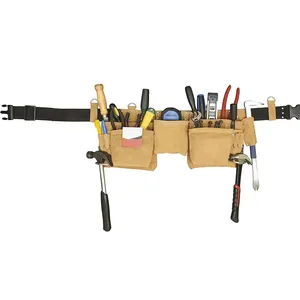 도매 하이 퀄리티 가죽 도구 가방 대용량 도구 지주 가방 목수 멀티 도구 저장 가방 전기 기사